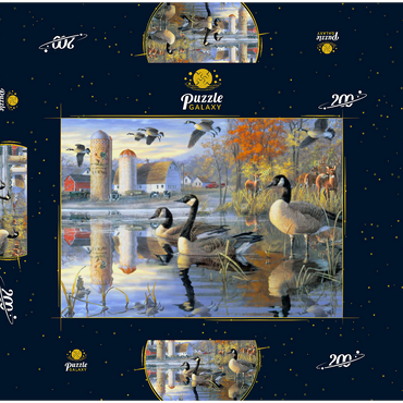 Darstellung des Puzzle Motivs Sunny View Farm 200 Puzzle Schachtel 3D Modell