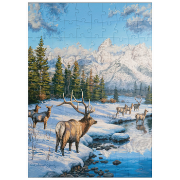 Darstellung des Puzzle Motivs puzzleplate Frostiger Morgen in den Bergen 100 Puzzle