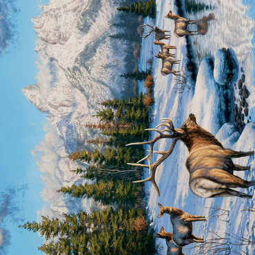 Darstellung des Puzzle Motivs Frostiger Morgen in den Bergen 200 Puzzle 3D Modell