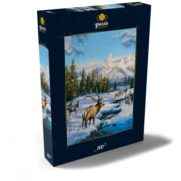 Darstellung des Puzzle Motivs Frostiger Morgen in den Bergen 500 Puzzle Schachtel Ansicht2