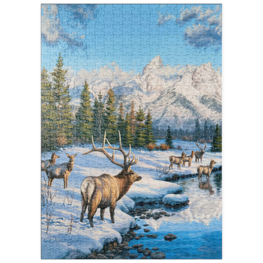 Darstellung des Puzzle Motivs puzzleplate Frostiger Morgen in den Bergen 500 Puzzle