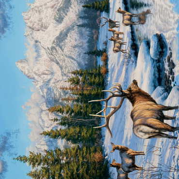 Darstellung des Puzzle Motivs Frostiger Morgen in den Bergen 500 Puzzle 3D Modell