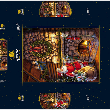 Darstellung des Puzzle Motivs Der Weihnachtsmann ist da! 100 Puzzle Schachtel 3D Modell
