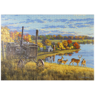 Darstellung des Puzzle Motivs puzzleplate Rusty Tractor Deer Ridge 1000 Puzzle
