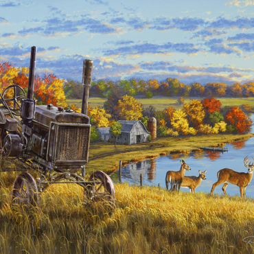 Darstellung des Puzzle Motivs Rusty Tractor Deer Ridge 1000 Puzzle 3D Modell