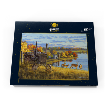 Darstellung des Puzzle Motivs Rusty Tractor Deer Ridge 100 Puzzle Schachtel Ansicht3