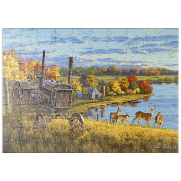 Darstellung des Puzzle Motivs puzzleplate Rusty Tractor Deer Ridge 100 Puzzle