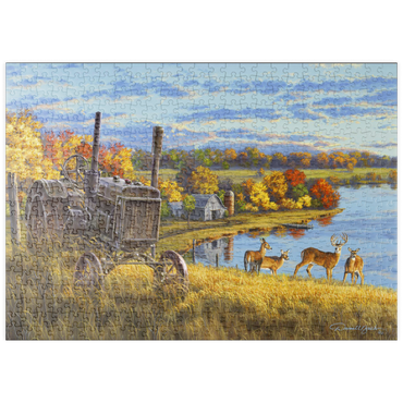 Darstellung des Puzzle Motivs puzzleplate Rusty Tractor Deer Ridge 500 Puzzle