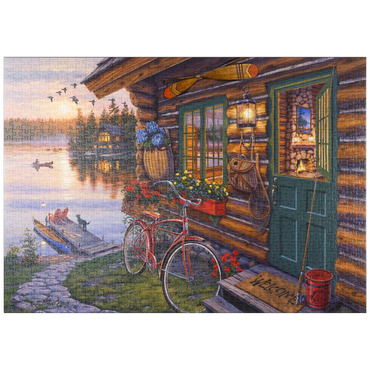 Darstellung des Puzzle Motivs puzzleplate Cabin Bike 1000 Puzzle