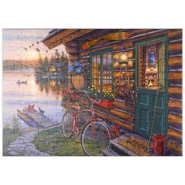 Darstellung des Puzzle Motivs puzzleplate Cabin Bike 100 Puzzle