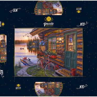 Darstellung des Puzzle Motivs Cabin Bike 100 Puzzle Schachtel 3D Modell