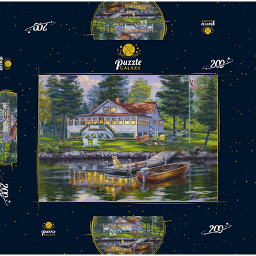 Darstellung des Puzzle Motivs Cottage 200 Puzzle Schachtel 3D Modell