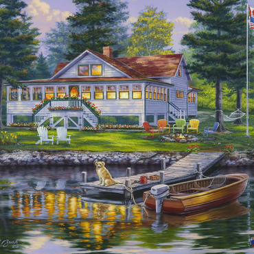 Darstellung des Puzzle Motivs Cottage 500 Puzzle 3D Modell