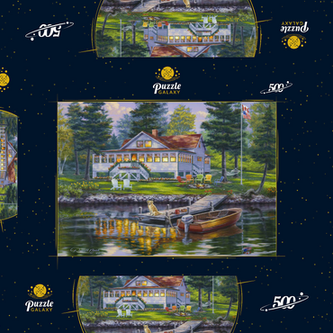 Darstellung des Puzzle Motivs Cottage 500 Puzzle Schachtel 3D Modell