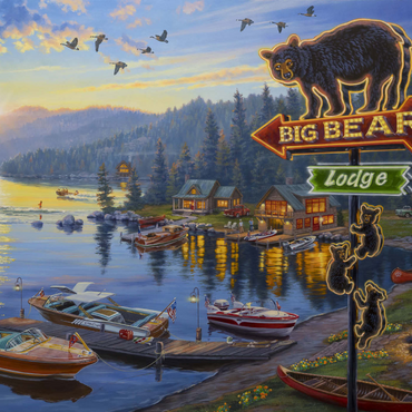 Darstellung des Puzzle Motivs Big Bear Lodge 1000 Puzzle 3D Modell