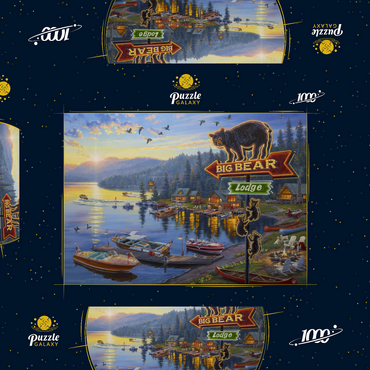 Darstellung des Puzzle Motivs Big Bear Lodge 1000 Puzzle Schachtel 3D Modell