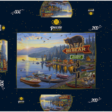 Darstellung des Puzzle Motivs Big Bear Lodge 200 Puzzle Schachtel 3D Modell
