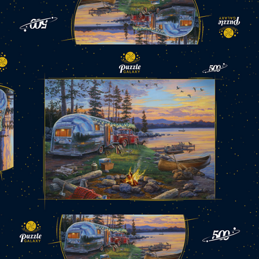 Darstellung des Puzzle Motivs Happy Campers 500 Puzzle Schachtel 3D Modell