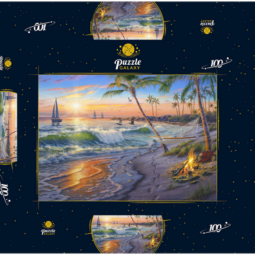 Darstellung des Puzzle Motivs Sun Set Cruise 100 Puzzle Schachtel 3D Modell