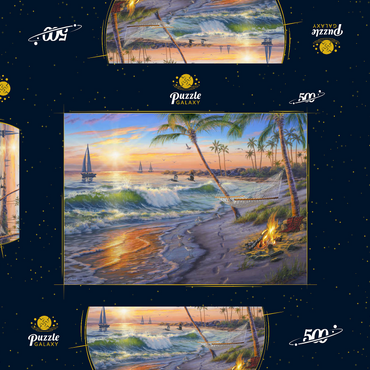 Darstellung des Puzzle Motivs Sun Set Cruise 500 Puzzle Schachtel 3D Modell