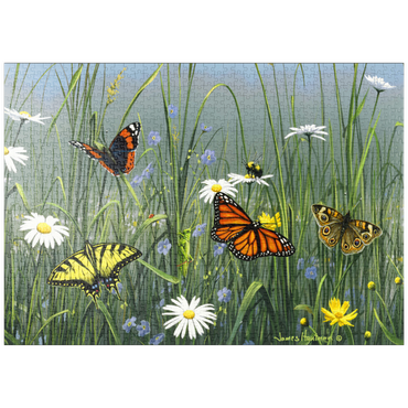 Darstellung des Puzzle Motivs puzzleplate Wildflowers & Butterflies 1000 Puzzle