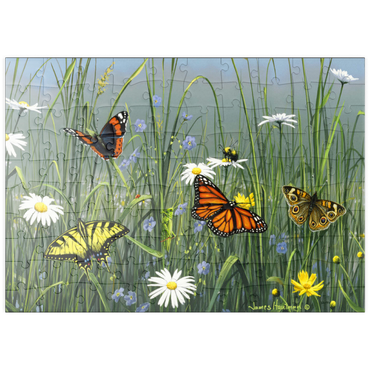Darstellung des Puzzle Motivs puzzleplate Wildflowers & Butterflies 100 Puzzle