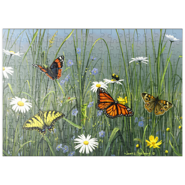 Darstellung des Puzzle Motivs puzzleplate Wildflowers & Butterflies 200 Puzzle