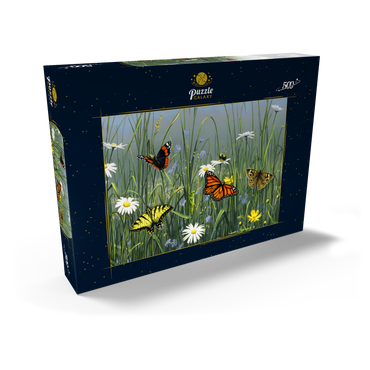 Darstellung des Puzzle Motivs Wildflowers & Butterflies 500 Puzzle Schachtel Ansicht2