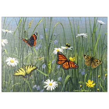 Darstellung des Puzzle Motivs puzzleplate Wildflowers & Butterflies 500 Puzzle