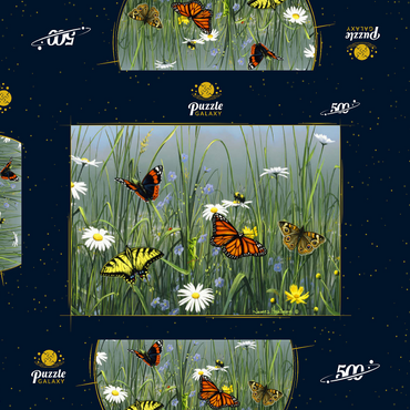 Darstellung des Puzzle Motivs Wildflowers & Butterflies 500 Puzzle Schachtel 3D Modell