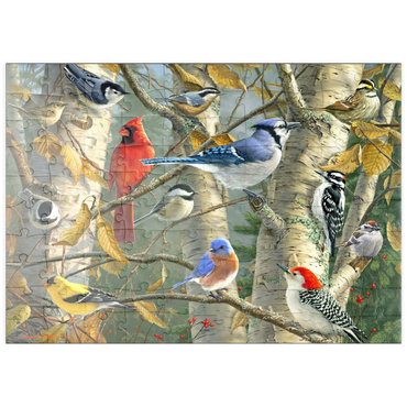 Darstellung des Puzzle Motivs puzzleplate Fall Birds 100 Puzzle