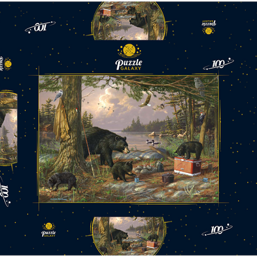 Darstellung des Puzzle Motivs Breakfast-Time Bears 100 Puzzle Schachtel 3D Modell