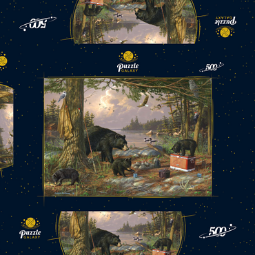 Darstellung des Puzzle Motivs Breakfast-Time Bears 500 Puzzle Schachtel 3D Modell