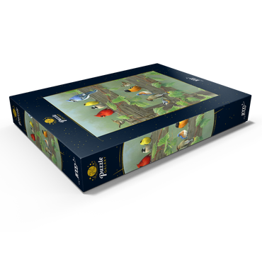 Darstellung des Puzzle Motivs Farbenfrohe Vogelschar 1000 Puzzle Schachtel Ansicht1