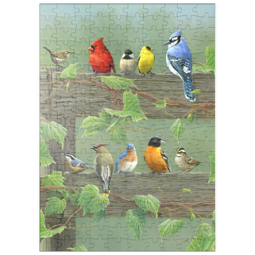 Darstellung des Puzzle Motivs puzzleplate Farbenfrohe Vogelschar 200 Puzzle