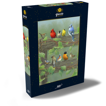 Darstellung des Puzzle Motivs Farbenfrohe Vogelschar 500 Puzzle Schachtel Ansicht2