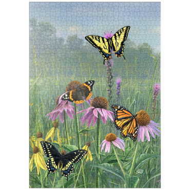 Darstellung des Puzzle Motivs puzzleplate Schmetterlinge im Sommergarten 1000 Puzzle