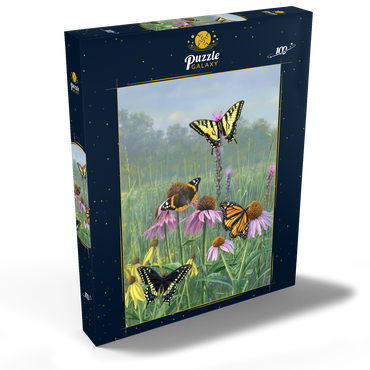 Darstellung des Puzzle Motivs Schmetterlinge im Sommergarten 100 Puzzle Schachtel Ansicht2