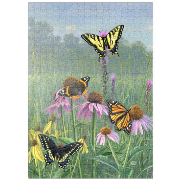Darstellung des Puzzle Motivs puzzleplate Schmetterlinge im Sommergarten 500 Puzzle