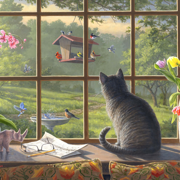 Darstellung des Puzzle Motivs Birdwatching 1000 Puzzle 3D Modell