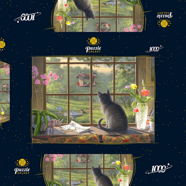 Darstellung des Puzzle Motivs Birdwatching 1000 Puzzle Schachtel 3D Modell