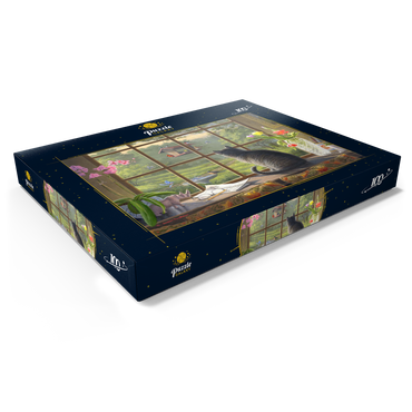 Darstellung des Puzzle Motivs Birdwatching 100 Puzzle Schachtel Ansicht1