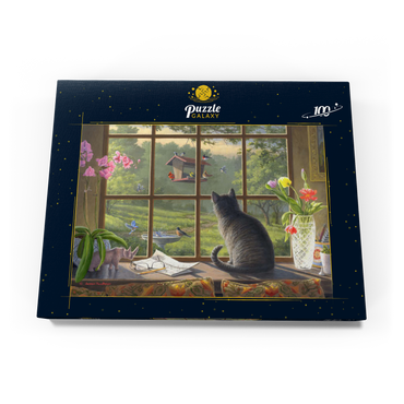 Darstellung des Puzzle Motivs Birdwatching 100 Puzzle Schachtel Ansicht3