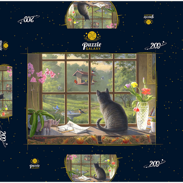 Darstellung des Puzzle Motivs Birdwatching 200 Puzzle Schachtel 3D Modell