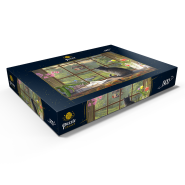 Darstellung des Puzzle Motivs Birdwatching 500 Puzzle Schachtel Ansicht1