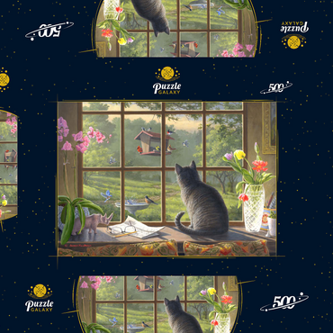 Darstellung des Puzzle Motivs Birdwatching 500 Puzzle Schachtel 3D Modell