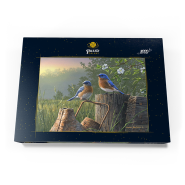 Darstellung des Puzzle Motivs Daybreak Bluebirds 1000 Puzzle Schachtel Ansicht3