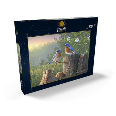 Darstellung des Puzzle Motivs Daybreak Bluebirds 100 Puzzle Schachtel Ansicht2