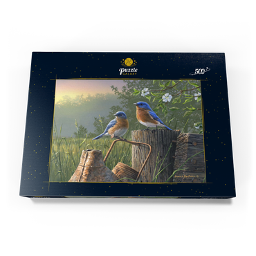 Darstellung des Puzzle Motivs Daybreak Bluebirds 500 Puzzle Schachtel Ansicht3