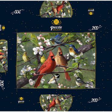 Darstellung des Puzzle Motivs Songbirds 200 Puzzle Schachtel 3D Modell